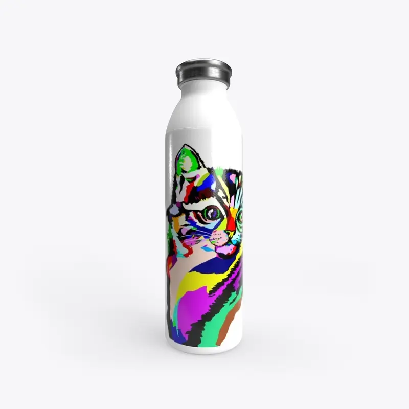 Neon Pop Art Cat Design